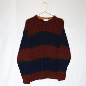 Vintage Ash Creek Trading Sweater Men's M Multicolor Striped Crewneck Pullover